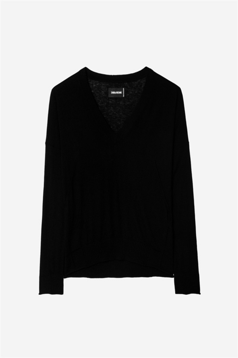 Black Zadig And Voltaire Brumy Cashmere Sweater | ZV-256460