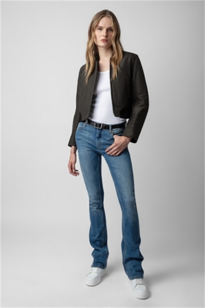 Black Zadig And Voltaire Bunta Leather Jacket | ZV-256418