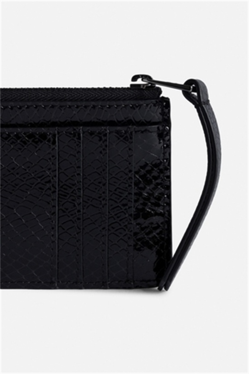 Black Zadig And Voltaire Card Glossy Wallet | ZV-255917