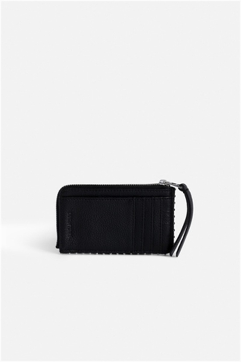 Black Zadig And Voltaire Card Plumetis Wallet | ZV-255911