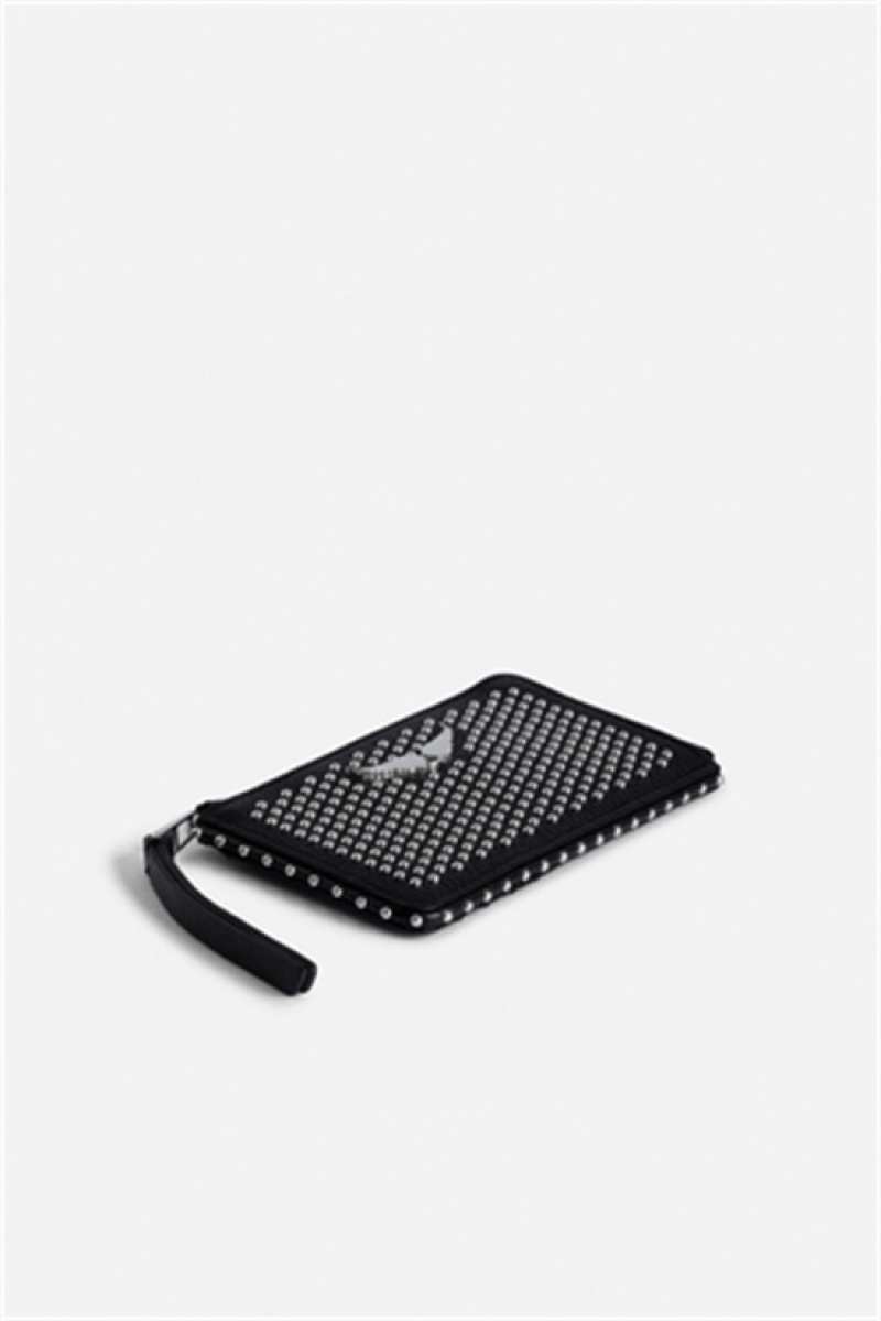 Black Zadig And Voltaire Card Plumetis Wallet | ZV-255911