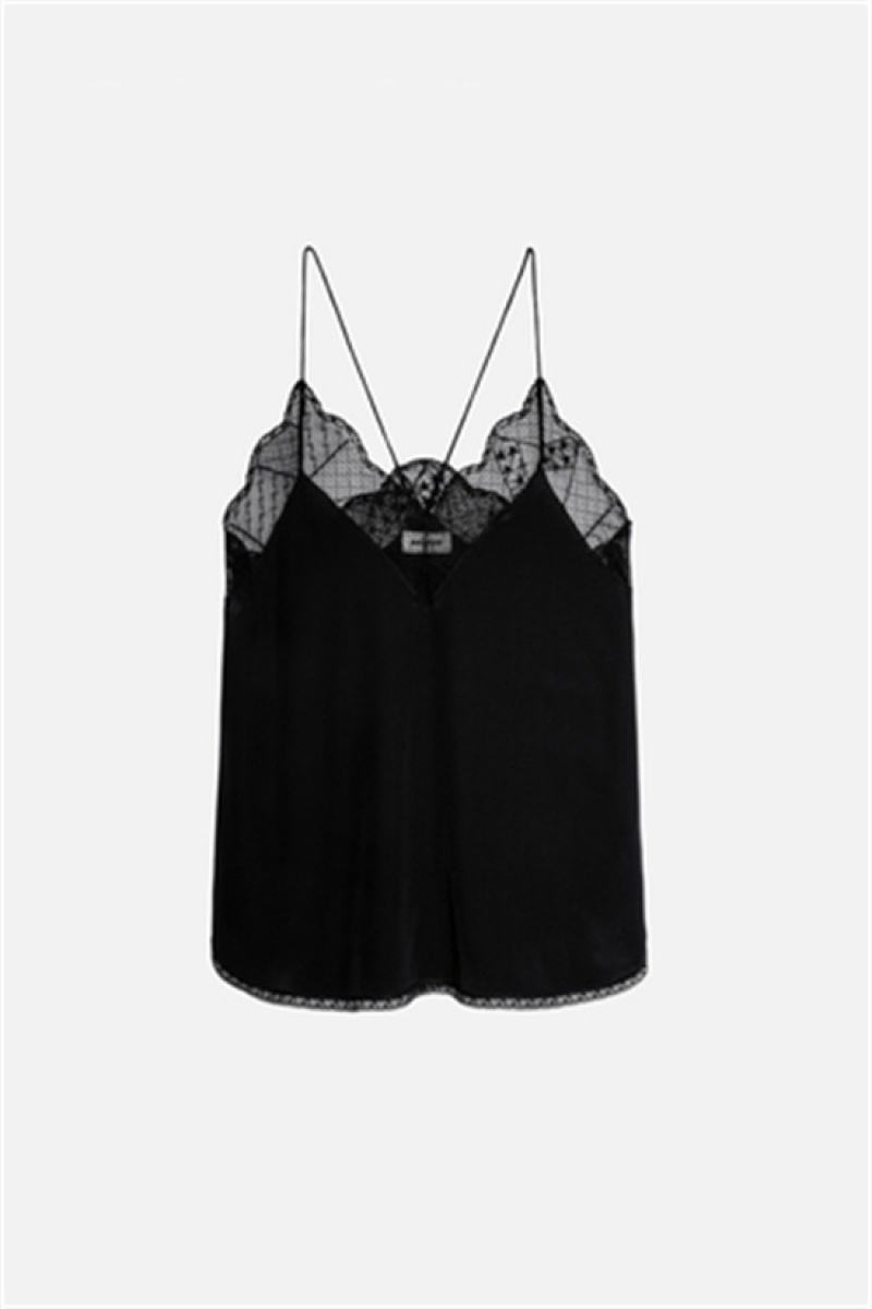 Black Zadig And Voltaire Christy Camisole | ZV-256319