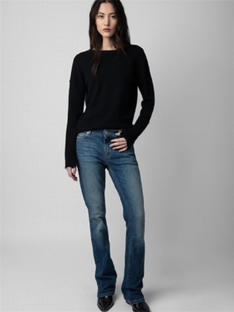 Black Zadig And Voltaire Cici Patch C Sweater | ZV-256464