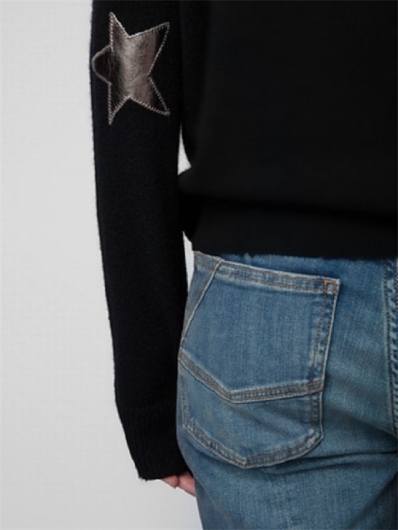 Black Zadig And Voltaire Cici Patch C Sweater | ZV-256464