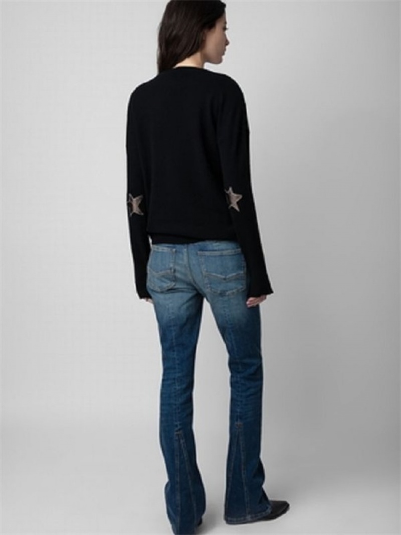 Black Zadig And Voltaire Cici Patch C Sweater | ZV-256464