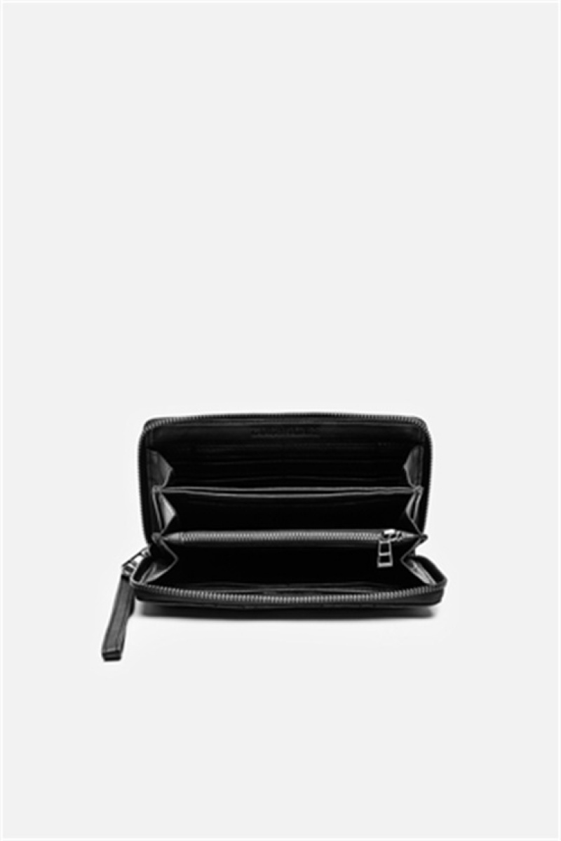 Black Zadig And Voltaire Compagnon Mat Wallet | ZV-255904