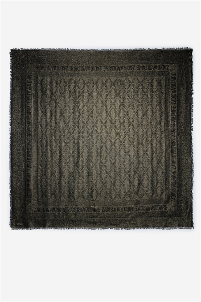 Black Zadig And Voltaire Glenn Rock Lurex Jac. Scarf | ZV-255803