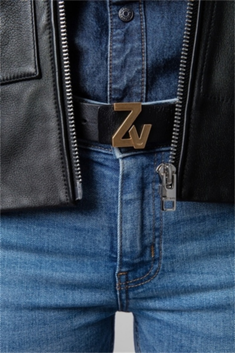 Black Zadig And Voltaire Initiale Belt | ZV-255837