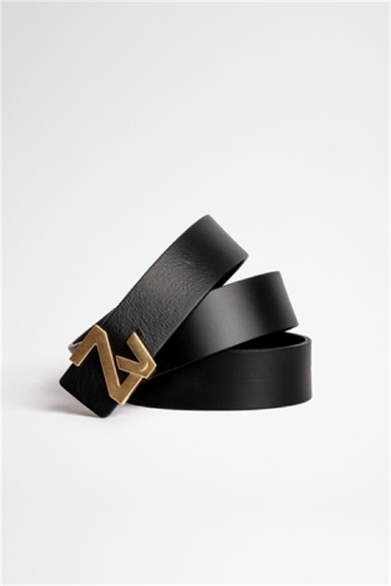 Black Zadig And Voltaire Initiale Belt | ZV-255837