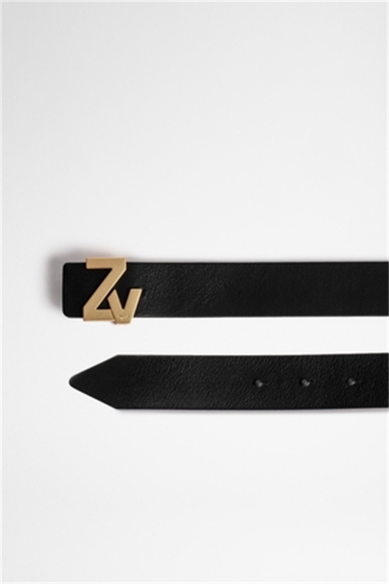 Black Zadig And Voltaire Initiale Belt | ZV-255837