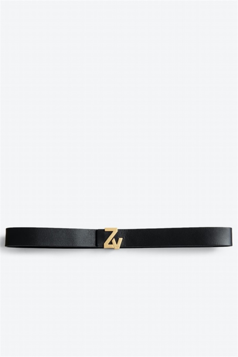 Black Zadig And Voltaire Initiale Belt | ZV-255837