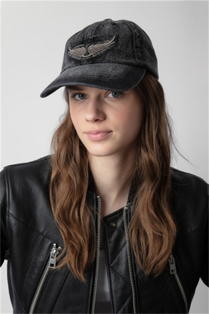 Black Zadig And Voltaire Klelia Rock Baseball Cap | ZV-255814