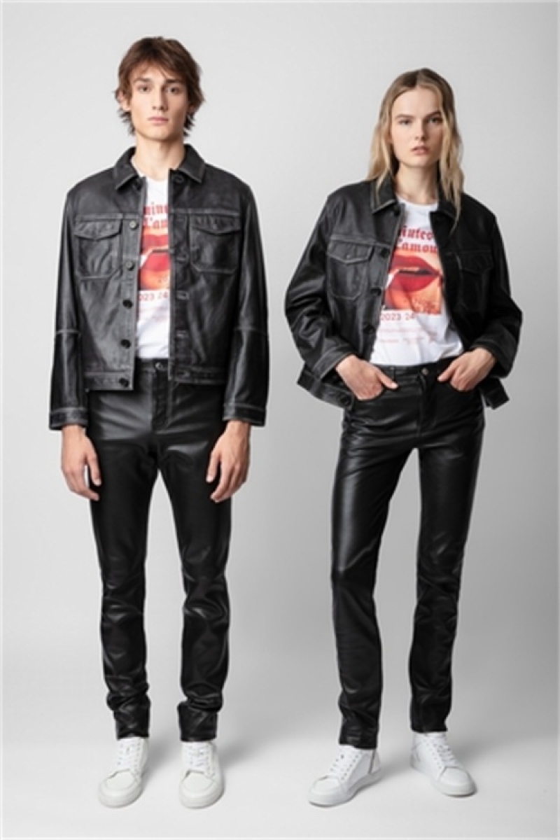 Black Zadig And Voltaire Lasso Leather Jacket | ZV-255757