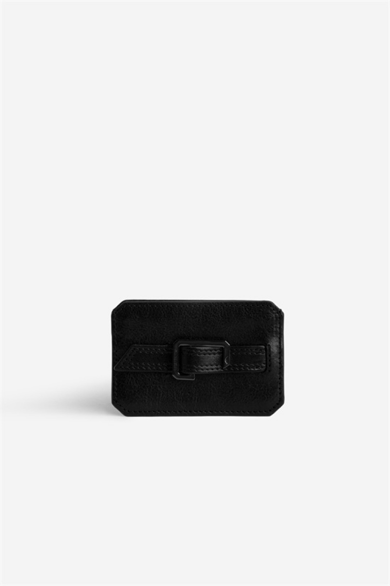 Black Zadig And Voltaire Le Cecilia Pass Card Holder | ZV-255941