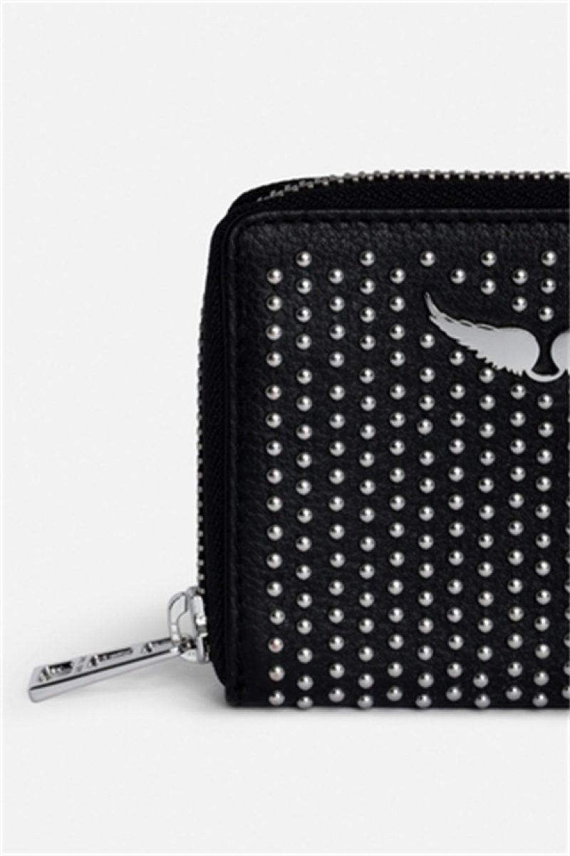 Black Zadig And Voltaire Mini Dotted Swiss Wallet | ZV-255932