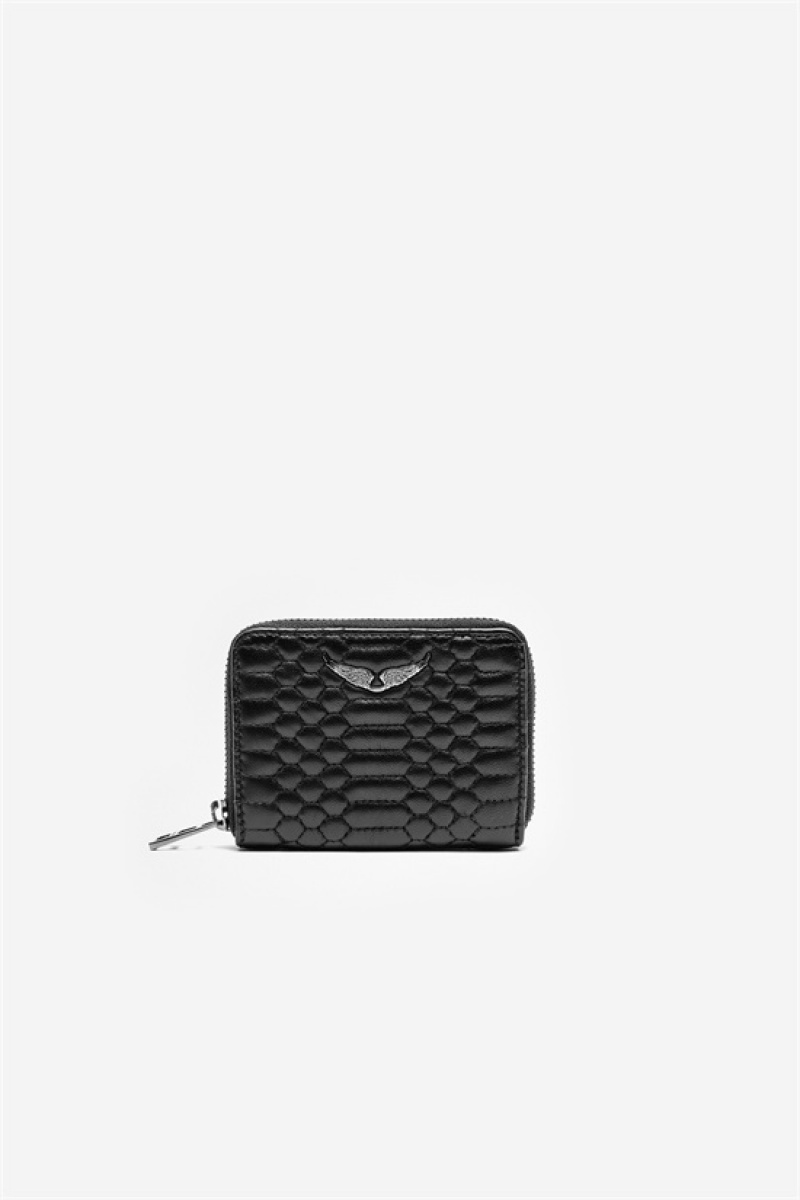 Black Zadig And Voltaire Mini Matelasse Wallet | ZV-255937