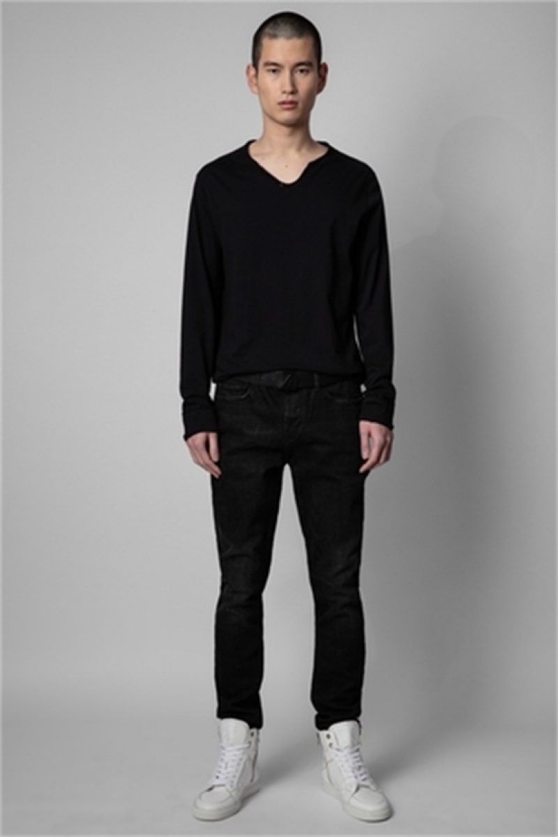 Black Zadig And Voltaire Monastir Ml Tee | ZV-255708