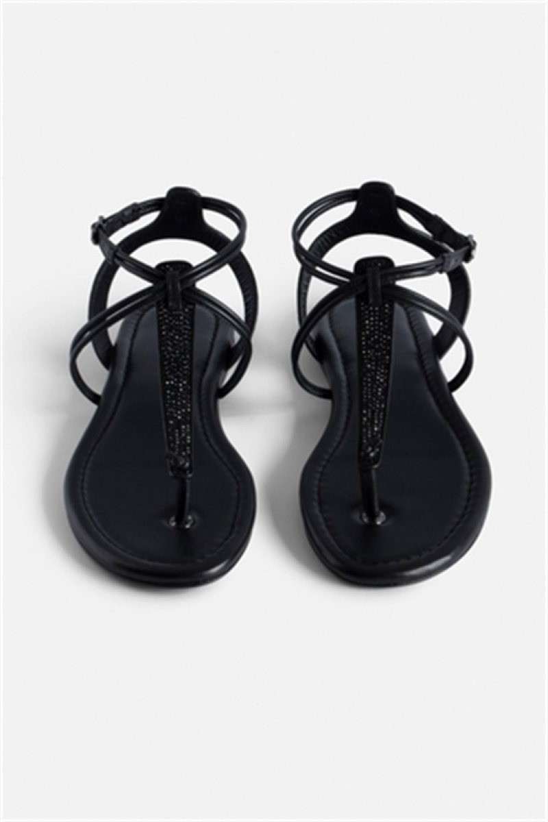 Black Zadig And Voltaire Moonstar Suede Sandals | ZV-255789