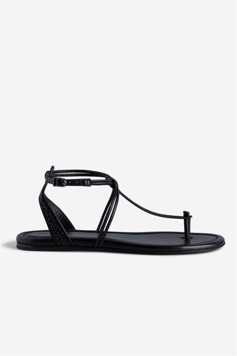 Black Zadig And Voltaire Moonstar Suede Sandals | ZV-255789