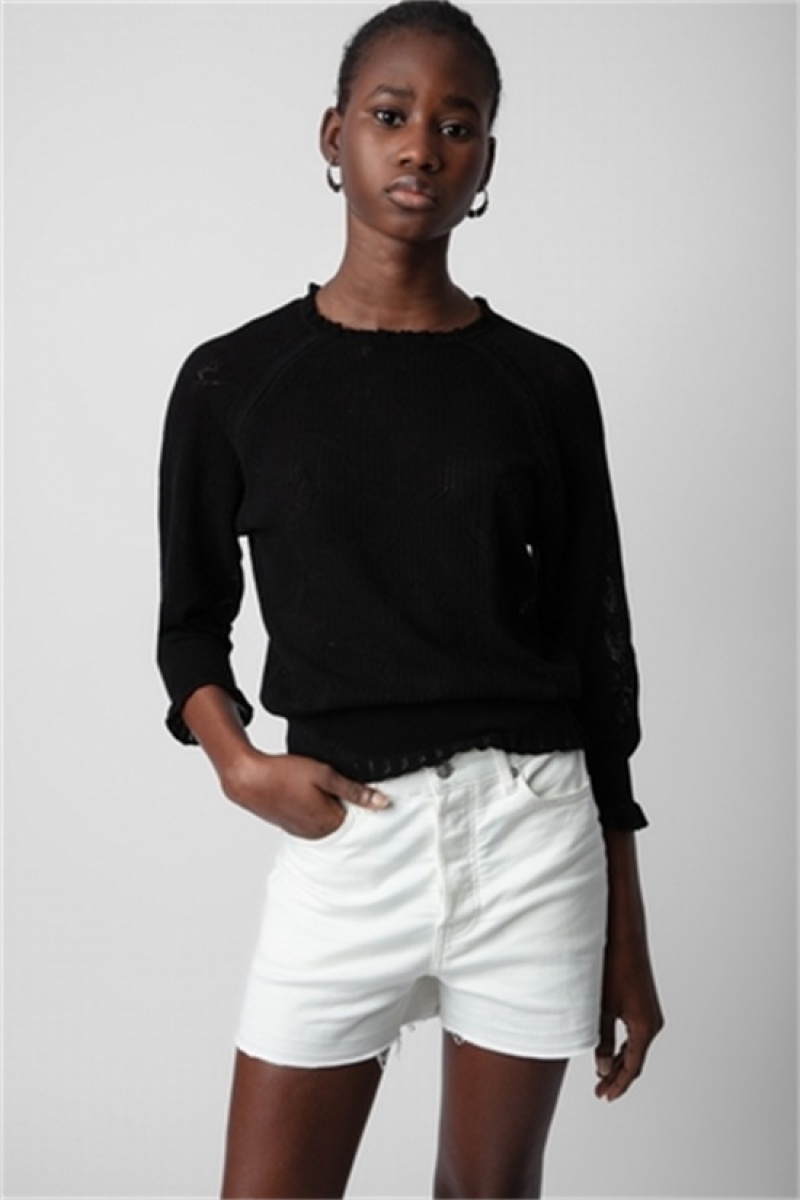 Black Zadig And Voltaire Moria Cotton Jumper | ZV-256446