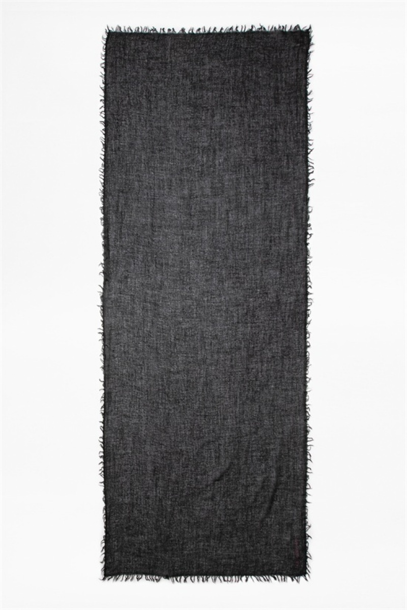 Black Zadig And Voltaire Nuage Cashmere Scarf | ZV-255824