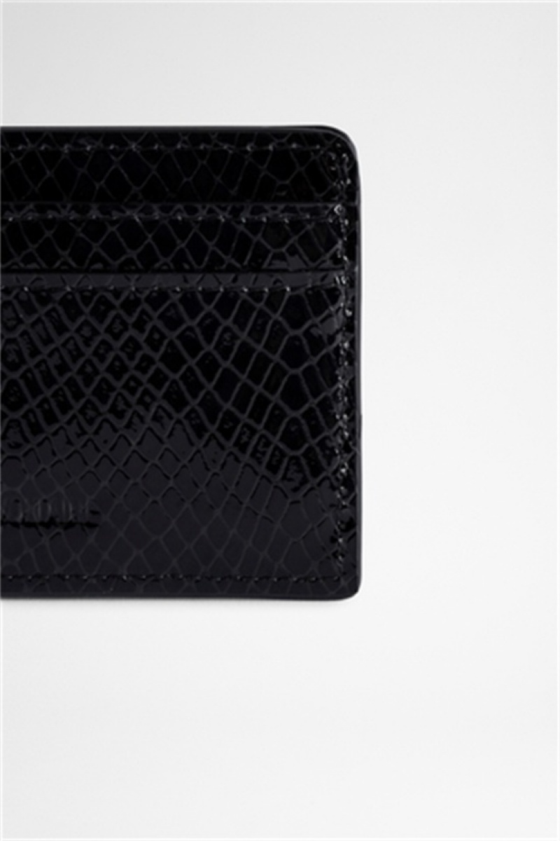 Black Zadig And Voltaire Pass Glossy Wallet | ZV-255951