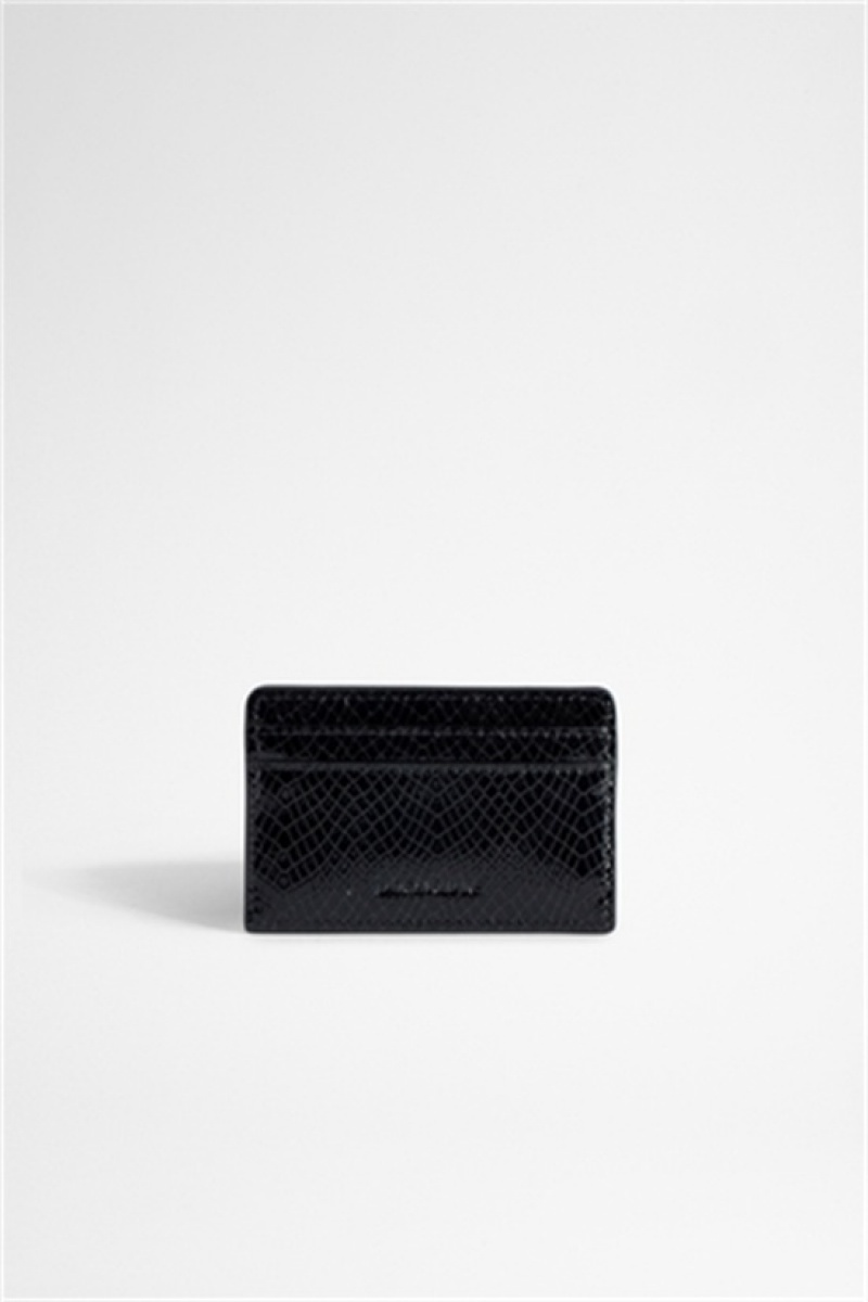 Black Zadig And Voltaire Pass Glossy Wallet | ZV-255951