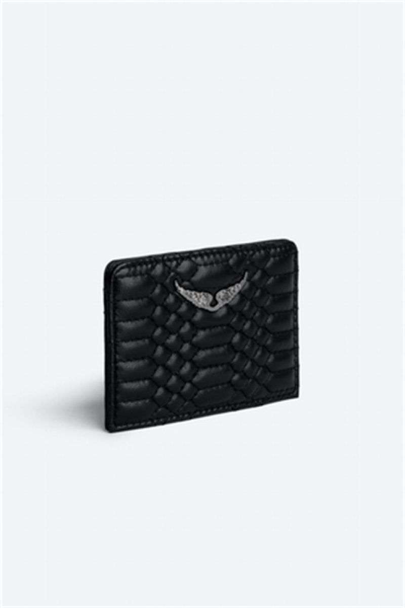 Black Zadig And Voltaire Pass Mat Card Holder | ZV-255949