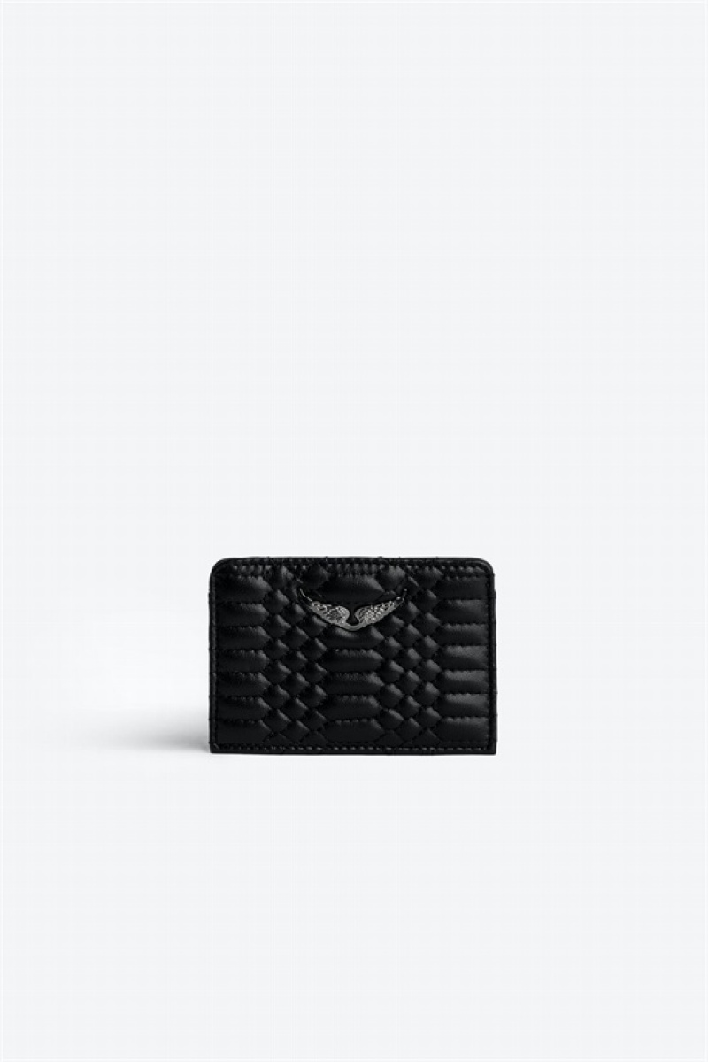 Black Zadig And Voltaire Pass Mat Card Holder | ZV-255949