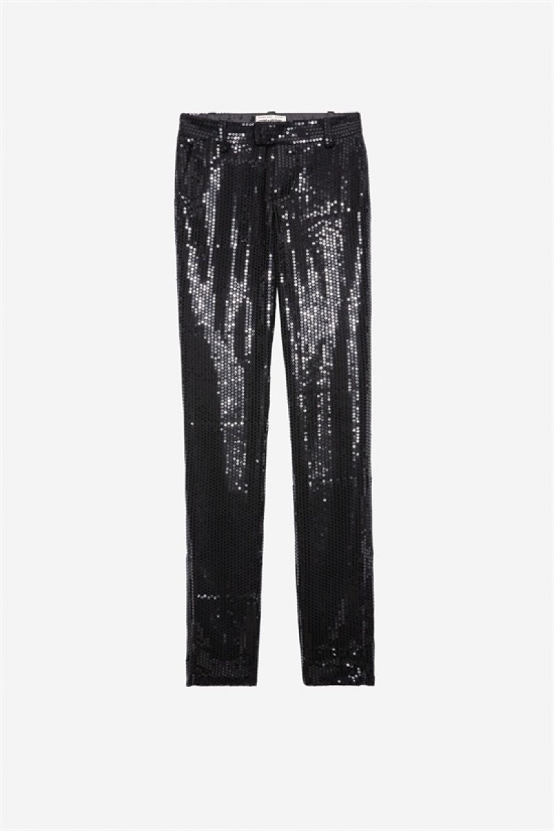 Black Zadig And Voltaire Prune Sequins Pants | ZV-256241