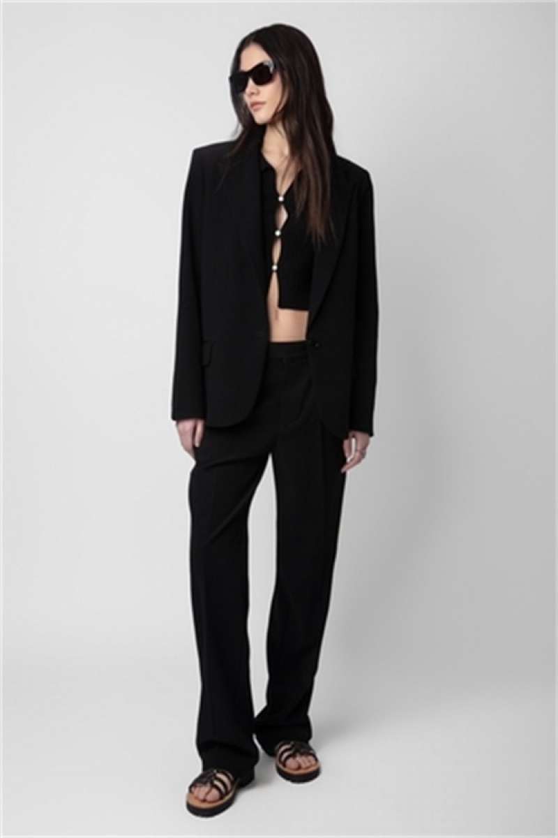 Black Zadig And Voltaire Pura Crepe Pants | ZV-256223