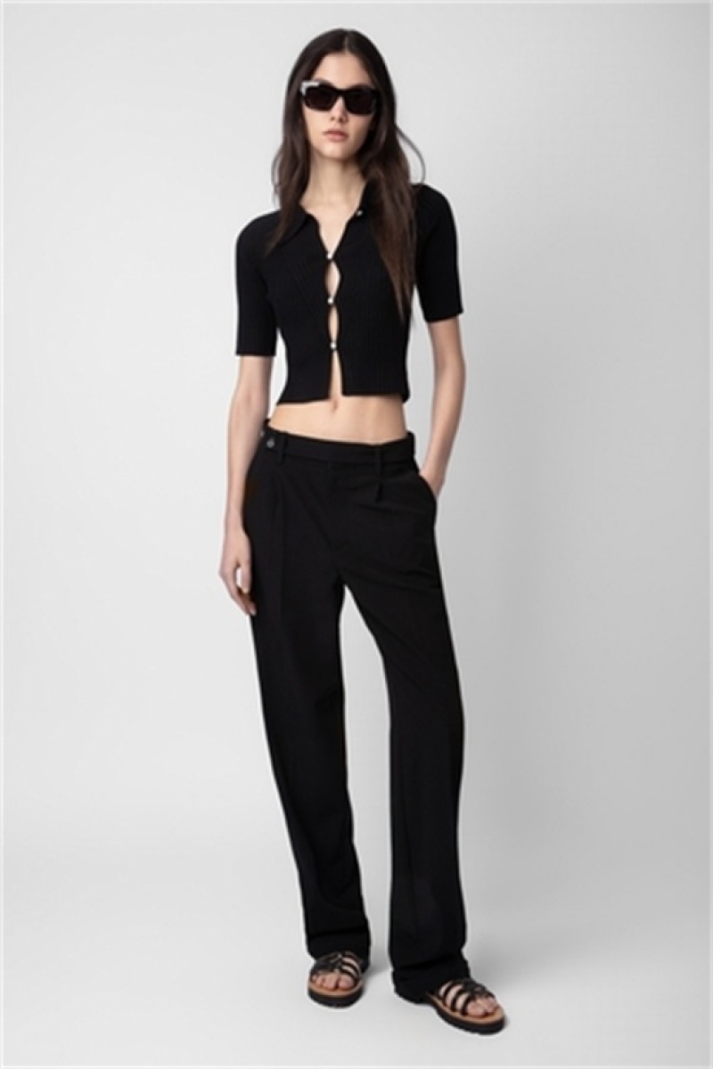 Black Zadig And Voltaire Pura Crepe Pants | ZV-256223