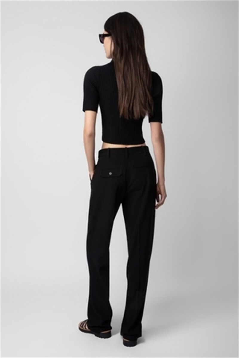 Black Zadig And Voltaire Pura Crepe Pants | ZV-256223