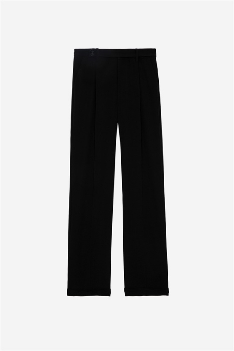 Black Zadig And Voltaire Pura Crepe Pants | ZV-256223