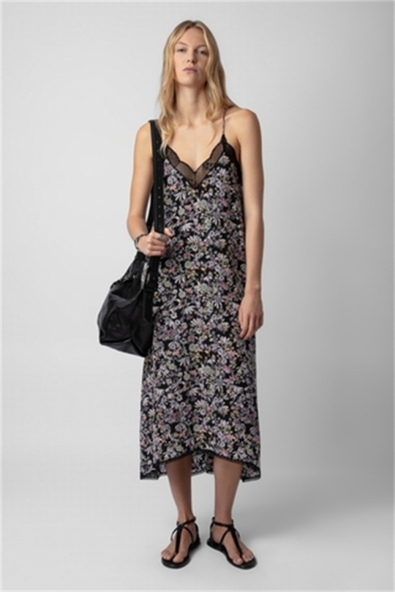 Black Zadig And Voltaire Risty Silk Dress | ZV-256392