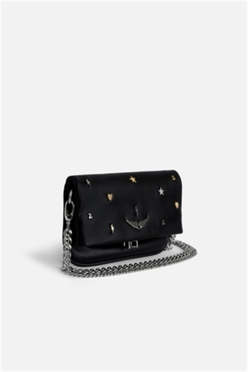 Black Zadig And Voltaire Rock Nano Lucky Charms Bag | ZV-256190