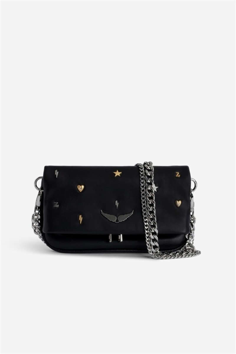 Black Zadig And Voltaire Rock Nano Lucky Charms Bag | ZV-256190