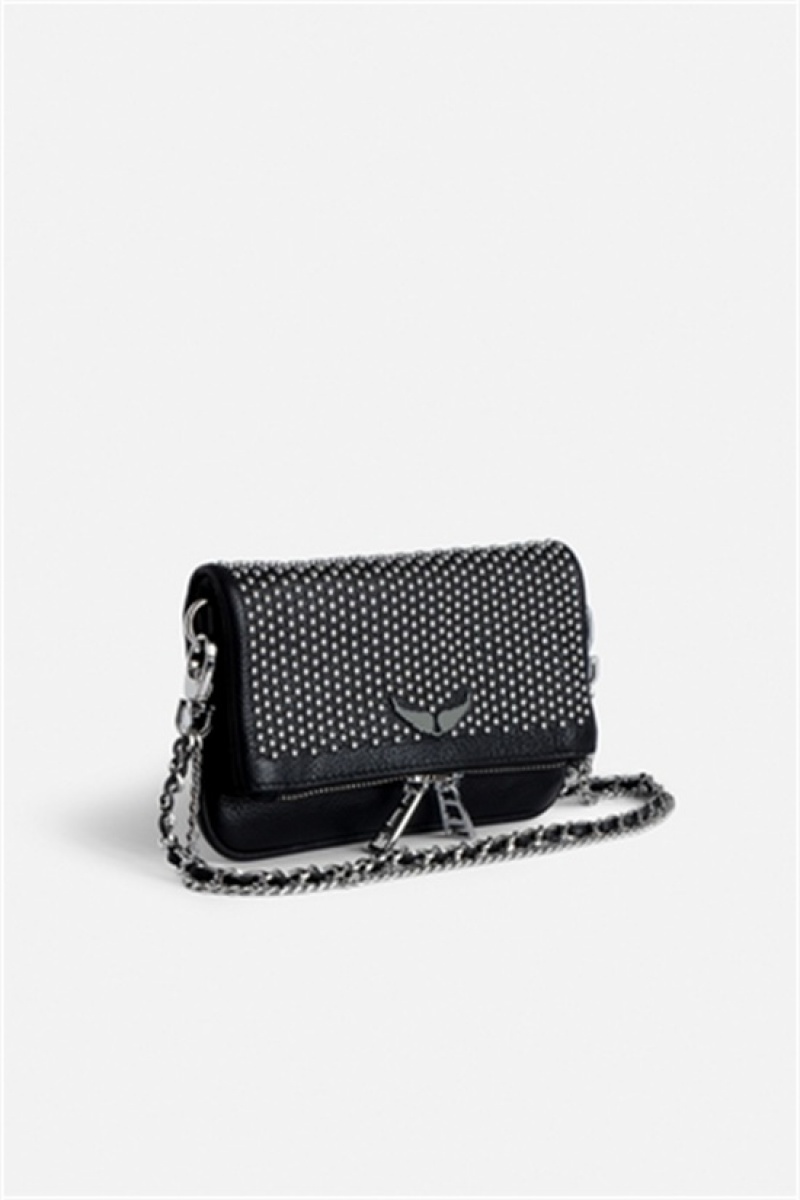 Black Zadig And Voltaire Rock Nano Plumetis Bag | ZV-256160