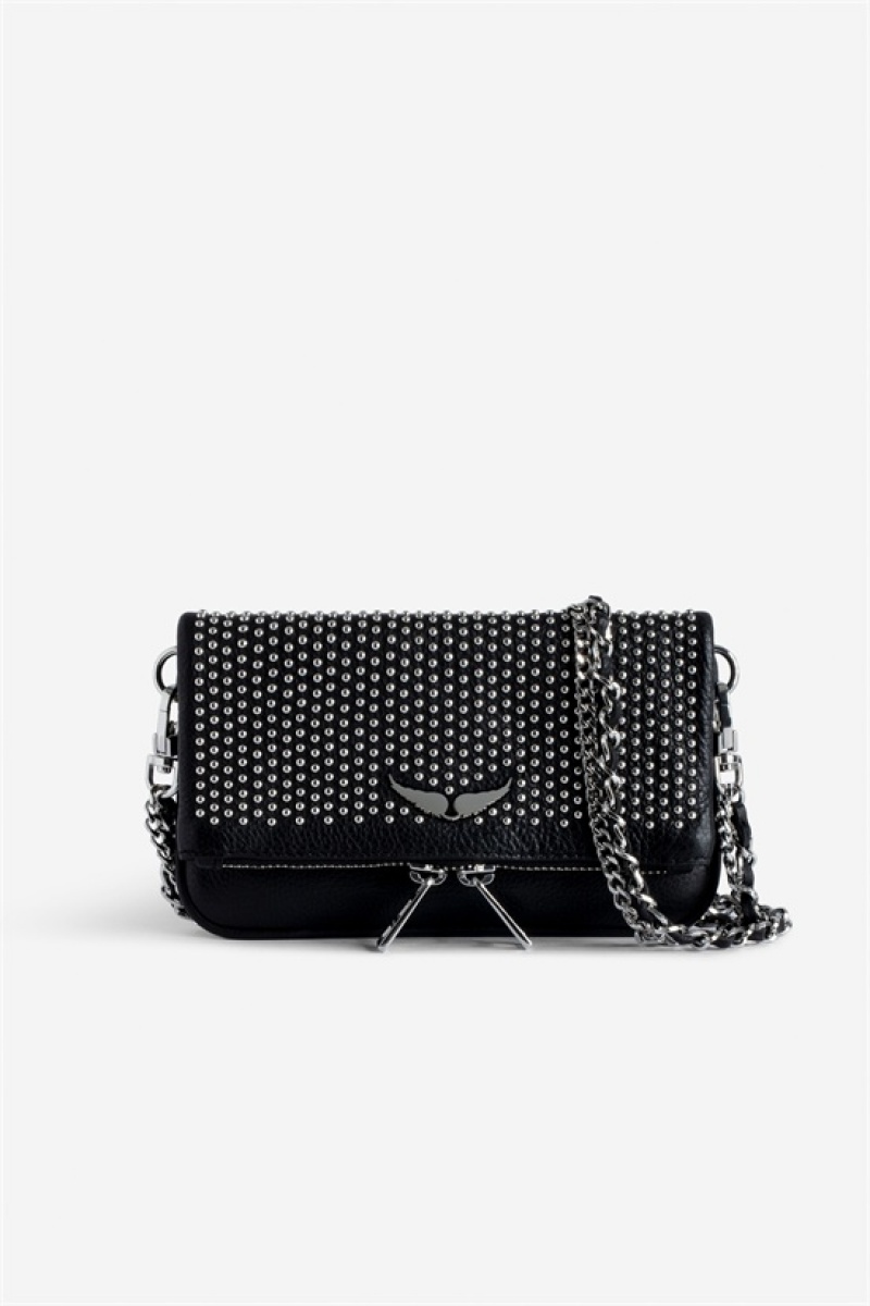 Black Zadig And Voltaire Rock Nano Plumetis Bag | ZV-256160