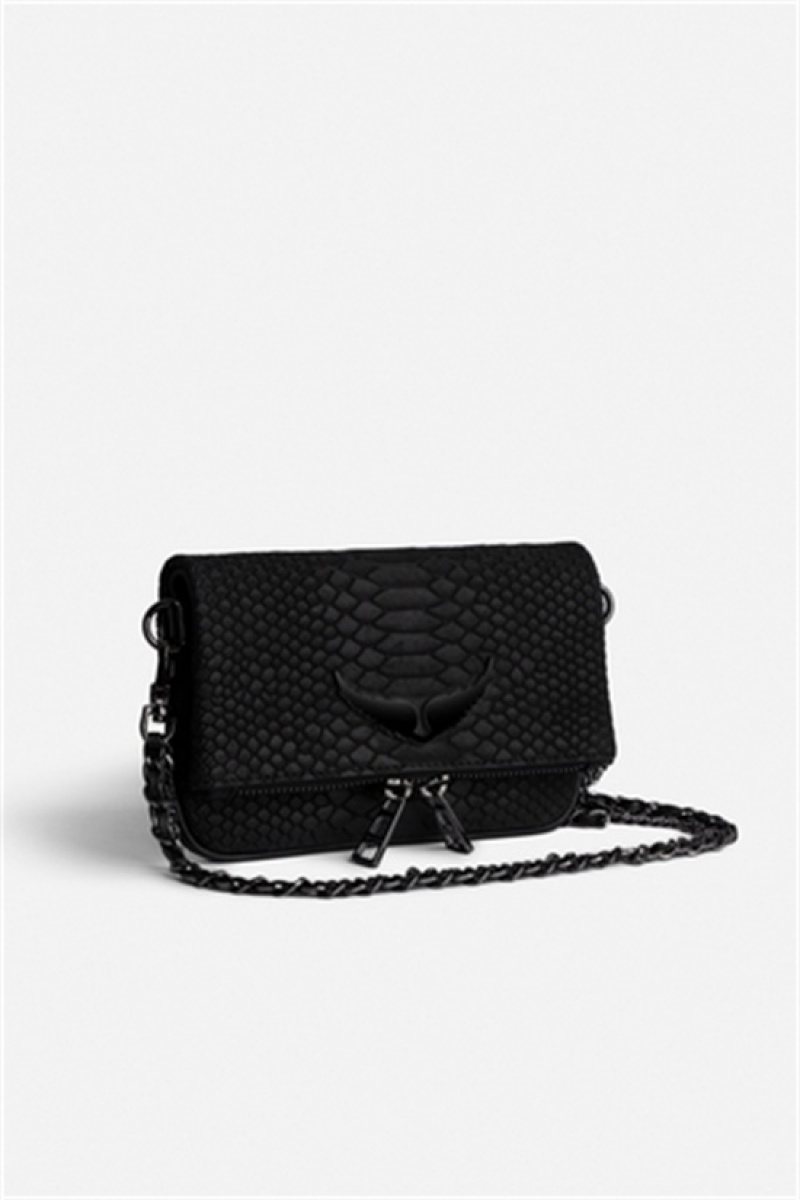 Black Zadig And Voltaire Rock Nano Soft Savage Bag | ZV-256154