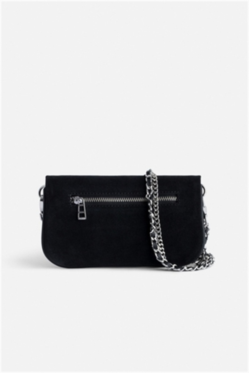 Black Zadig And Voltaire Rock Nano Suede Bag | ZV-256196