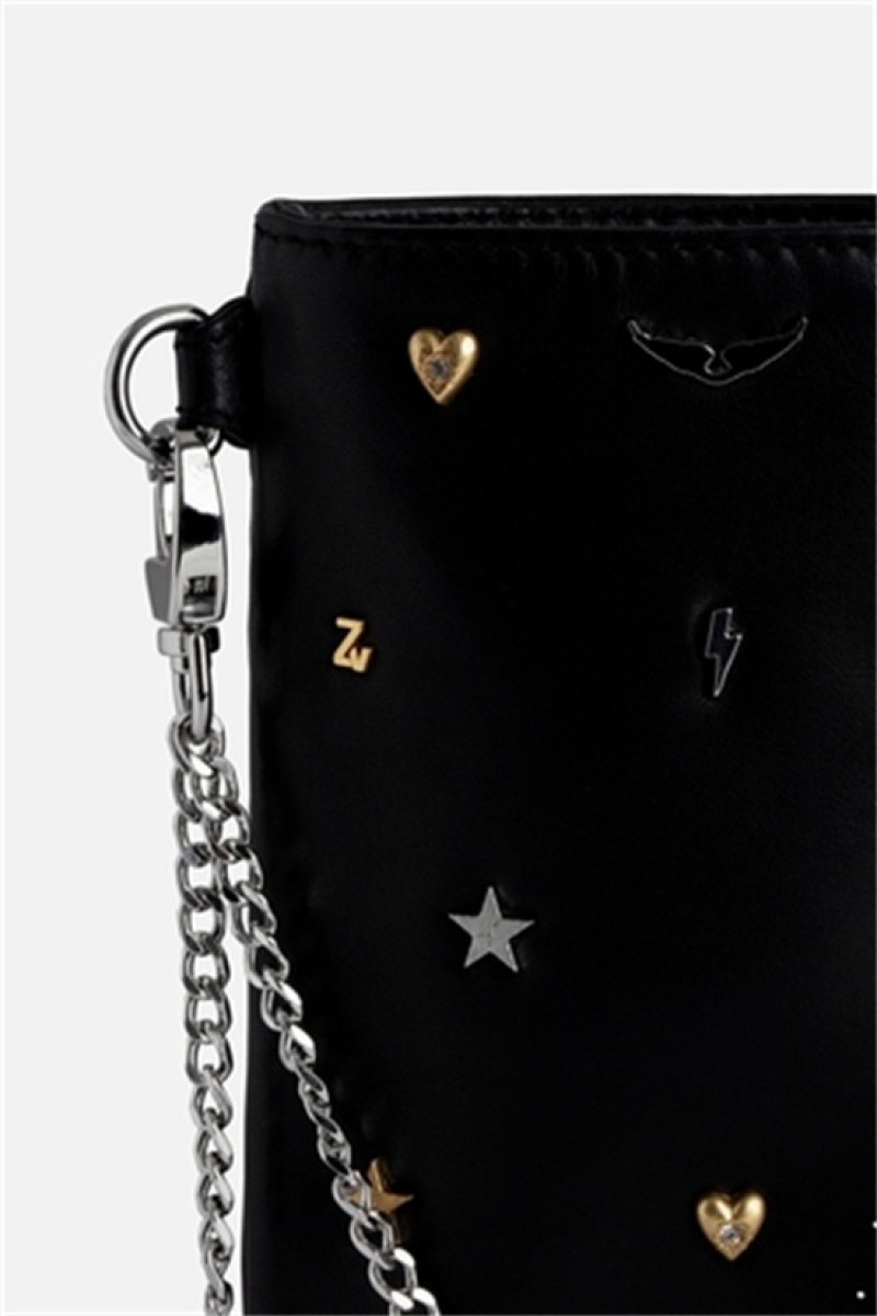 Black Zadig And Voltaire Rock Phone Pouch | ZV-256076