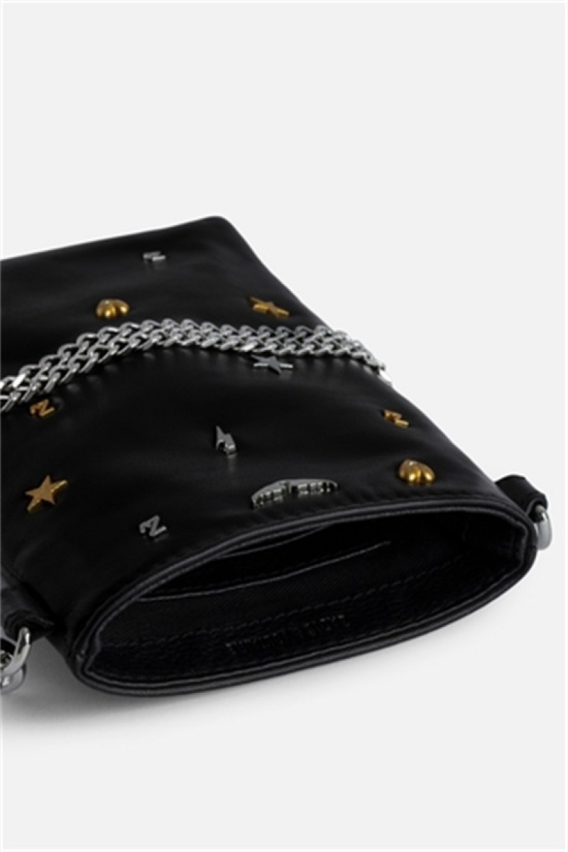 Black Zadig And Voltaire Rock Phone Pouch | ZV-256076