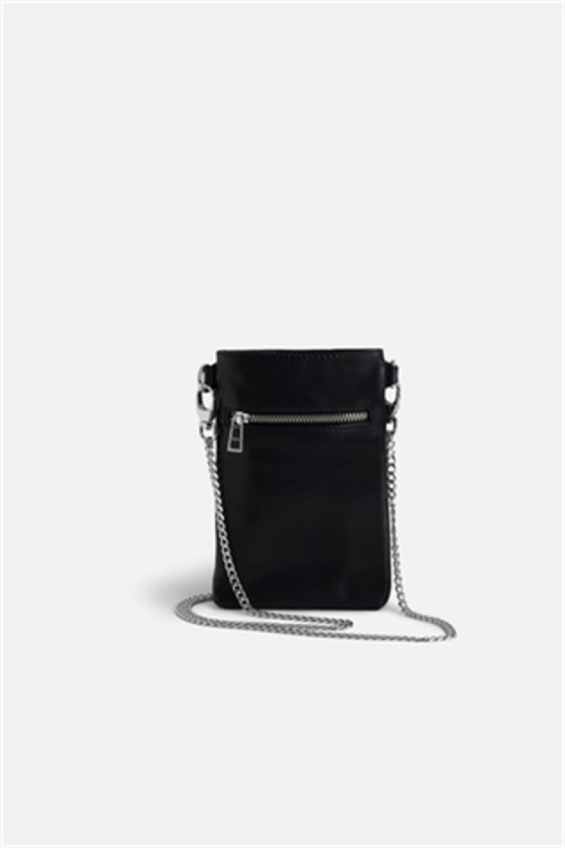 Black Zadig And Voltaire Rock Phone Pouch | ZV-256076