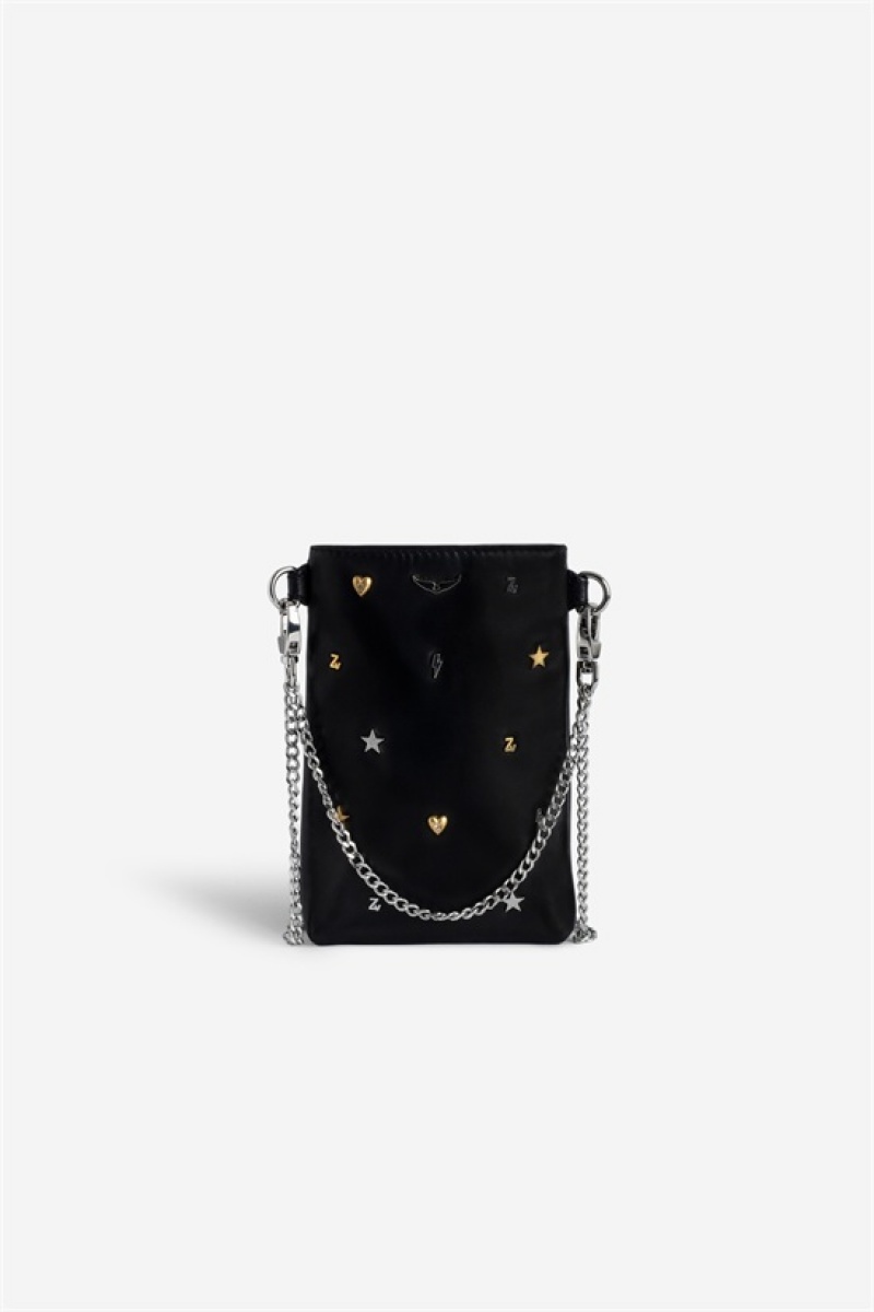 Black Zadig And Voltaire Rock Phone Pouch | ZV-256076