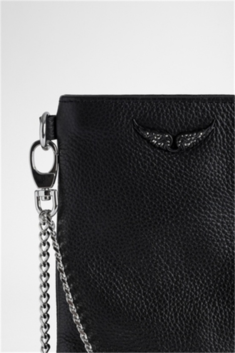 Black Zadig And Voltaire Rock Phone Pouch | ZV-256074