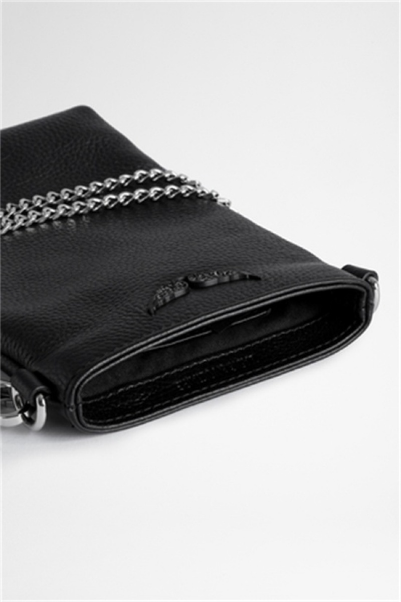 Black Zadig And Voltaire Rock Phone Pouch | ZV-256074