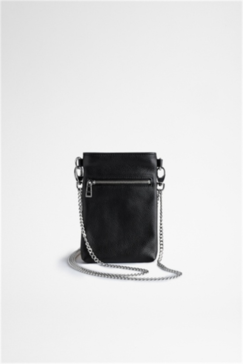 Black Zadig And Voltaire Rock Phone Pouch | ZV-256074