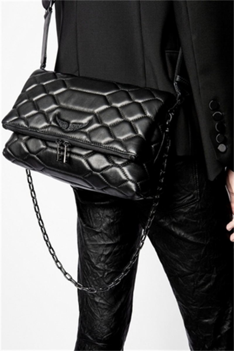 Black Zadig And Voltaire Rocky Mat Scale Bag | ZV-256113