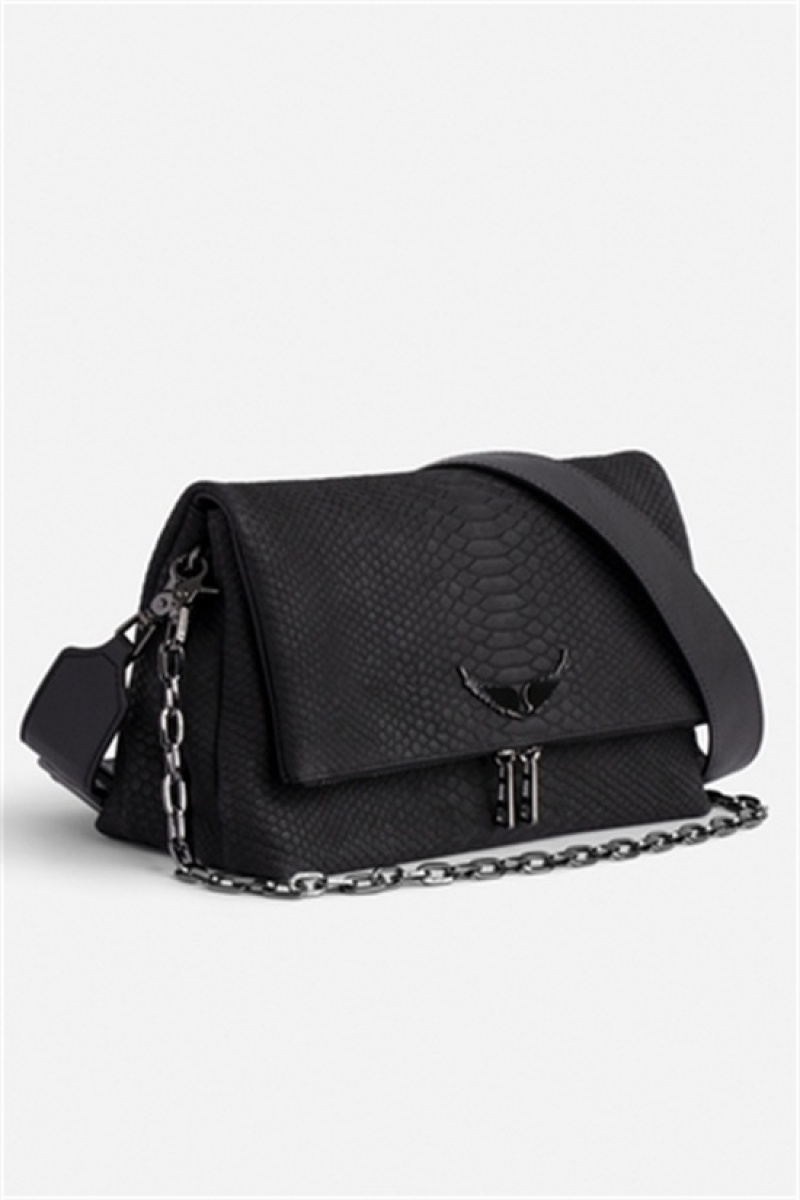 Black Zadig And Voltaire Rocky Soft Savage Bag | ZV-256041